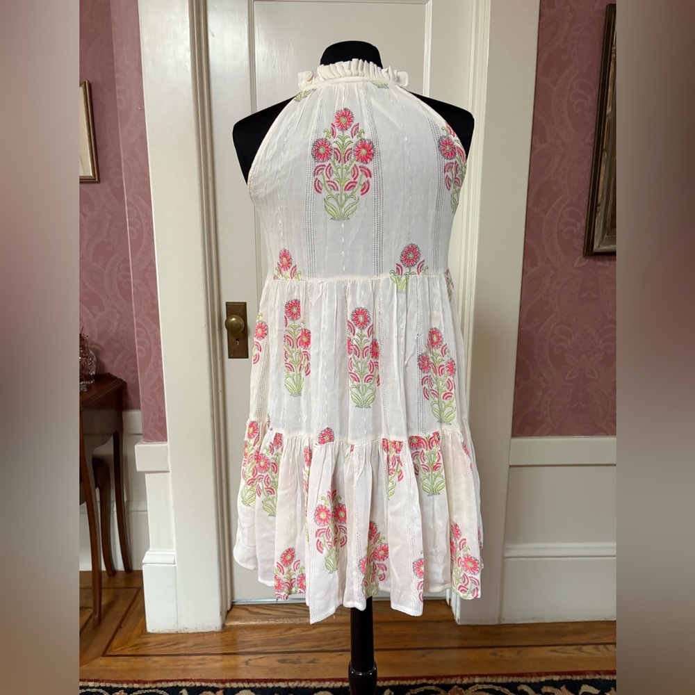 Oliphant Cream Dress with Pink Floral Details - Picture 6 of 13